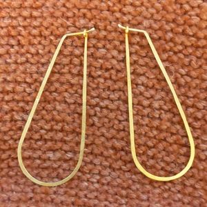 Oversized Long Gold Hoop Earrings